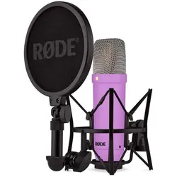 RØDE NT1 Signature Purple Mikrofon Lila mit Gelenkarm Weiss, Mikrofon