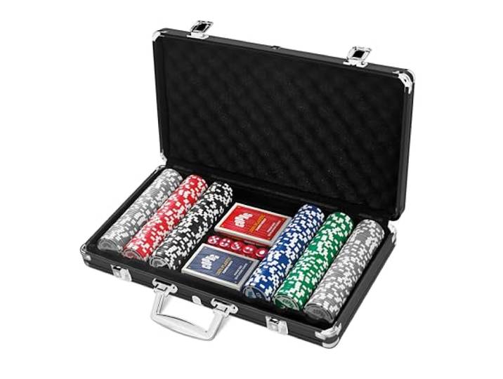 Copag Poker Set Pokerkoffer - 300 Chips (11,5 g), 2X Pokerkarten Decks Plastik, Dark Aluminum - Casino Quality, New Pink