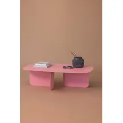 Metallbude Couchtisch Livia Stahl Pink