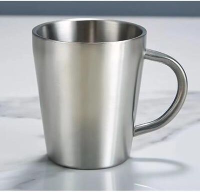 Inspire Curations ThermoSip 300ml Double Wall Stainless Steel Mug Insulated Coffee & Beer Cup 1 Pcs Silver