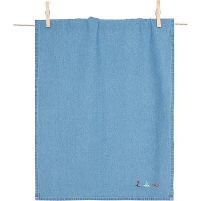Geschirrtuch PAD "SPIRIT", blau (ski), 1, Baumwolle, Geschirrtücher, Geschirrtuch, Angesagter Denim-Look, markante PAD-typische Stickerei