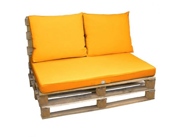 Kit de coussins pour palette déhoussables - Jaune - Linxor