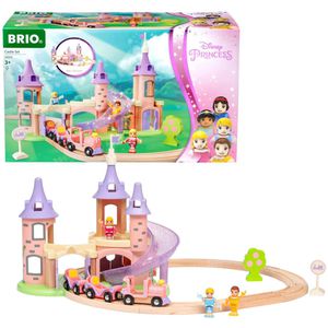 BRIO World 33312 Traumschloss Eisenbahn-Set, aus Holz, mit Schloss, Lok & 3 Figuren, 18 Teile