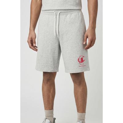 Shorts CHAMPION "Graphic Terry Shorts", Herren, Gr. L, N-Gr, grau (noxm), Obermaterial: 55% Baumwolle, 45% Polyester, Hosen Shorts, mit Kordelverschluss, aus Baumwolle und Polyester, bequeme Passform