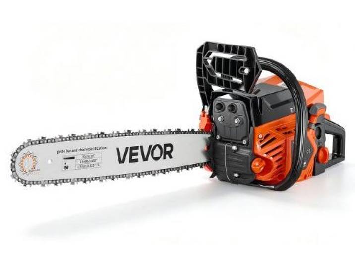 VEVOR Tronçonneuse Thermique 62 cm³ 2\,7 kW Scie à Chaîne à Essence 2 Temps pour Coupe du Bois\, Élagage\, Défrichage\, avec Guide-chaîne 508 mm\, Starter Synchronisé à l'Accélérateur\, Double Réservoir
