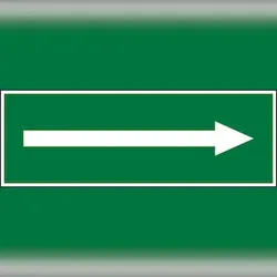 Rettungszeichen, gerader Pfeil - 300x105x1.5 mm Kunststoff nachleuchtend