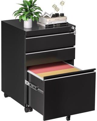 SUPERDAY 3 Drawer Rolling Metal Locking File Cabinet