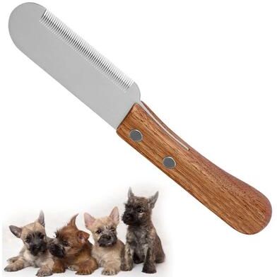 Inspire Essentials Professional Pet Stripping Knife Comb With Wooden Handle Professional Pet Stripping Knife Comb With Wooden Handle