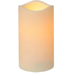 Stumpenkerze flackernd H: 15cm Batteriebetrieb Timer f. Außen creme