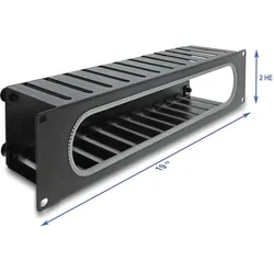 DELOCK 19" 2 HE Kabelmanagement Rangierpanel mit Öffnung sch