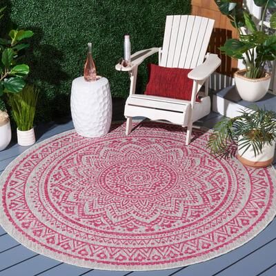 SAFAVIEH Courtyard Fran Mandala Indoor/ Outdoor Waterproof Patio Backyard Rug