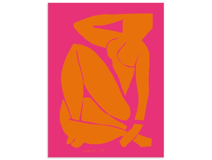 Wandbild ARTLAND Nu bleu III. 1952 , farbe bild(er): orange, B:90cm H:120cm, Alu Dibond, Bilder, Wandbild, als Alubild, Leinwandbild, Poster, Wandaufkleber in verschied. Grössen