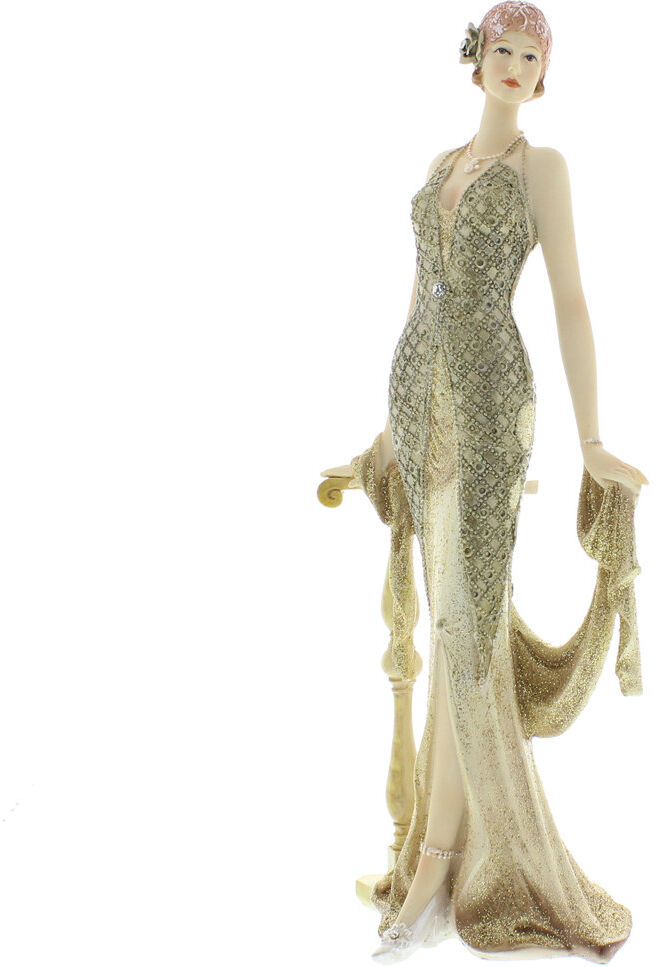 Lily Manor Schwerin Resin Figurine / Sculpture Decorative Object Gold 34.5cm H X 15cm W X 12cm D