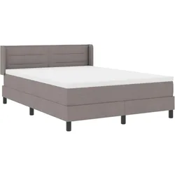 vidaXL Boxspringbett mit Kopfteil Taupe 200 x 140 cm Stoff