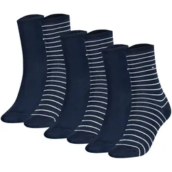 TOMMY HILFIGER Damen Socken, 6er Pack - Women's Patterned Styles Dunkelblau / 39-42