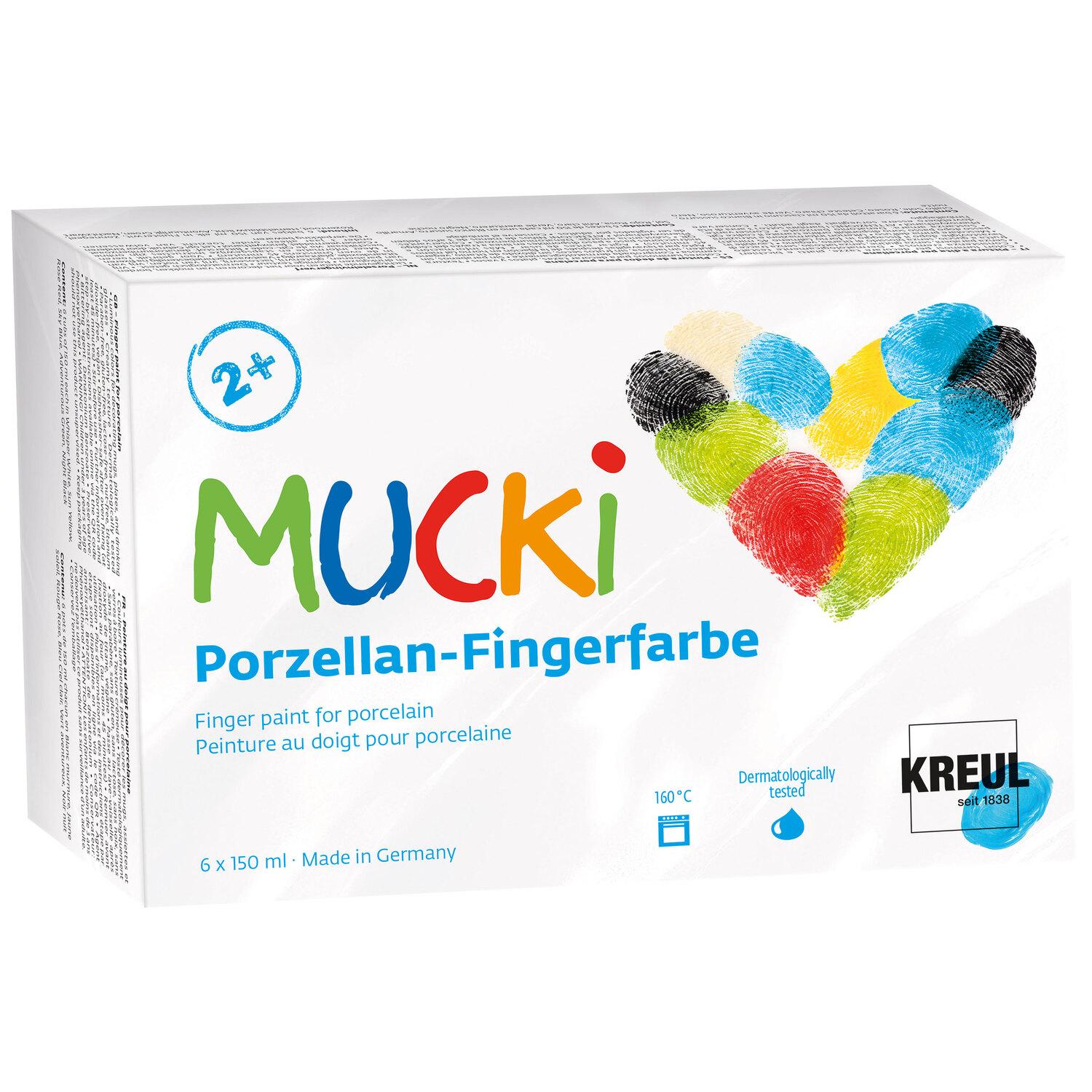 Mucki Porzellan-Fingerfarben, 6x 150ml