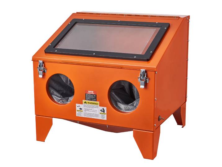 VEVOR Cabine de sablage de 40 gallons\, cabine de sablage portable de table 40-120 PSI\, sableuse robuste en acier avec pistolet de sablage et 4 buses en céramique pour l'élimination de la peinture\, des taches et de la rouille