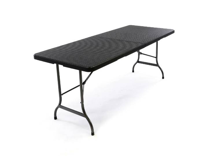 Gartentisch VCM Partytisch Rattan-Optik , schwarz, Tische, Gartentisch