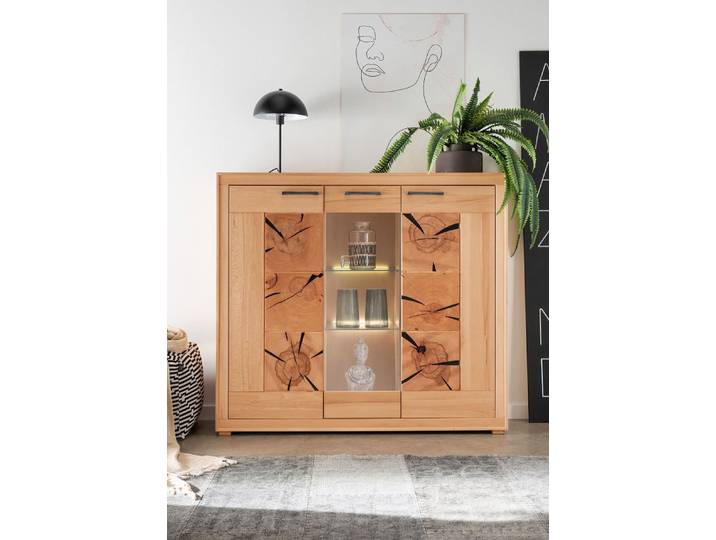 Highboard 150x135cm 'Danzig' Kernbuche geölt