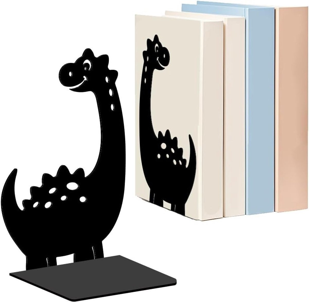 Decoratieve Boeksteunen met Dinosauruspatroon - Antislip, Zware Metalen Boeksteunen voor Thuis, Kantoor en Bibliotheek