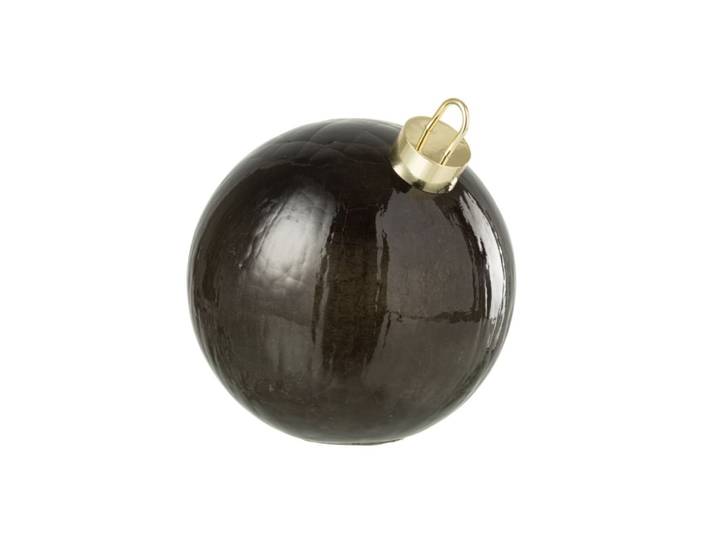 Boule de noël led en verre noir d.25 cm