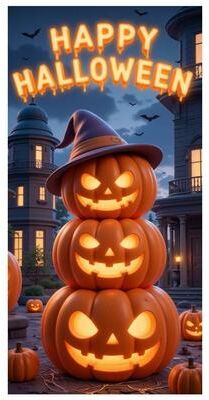 Inspired Living Moonlit Graveyard Halloween Door Cover 19
