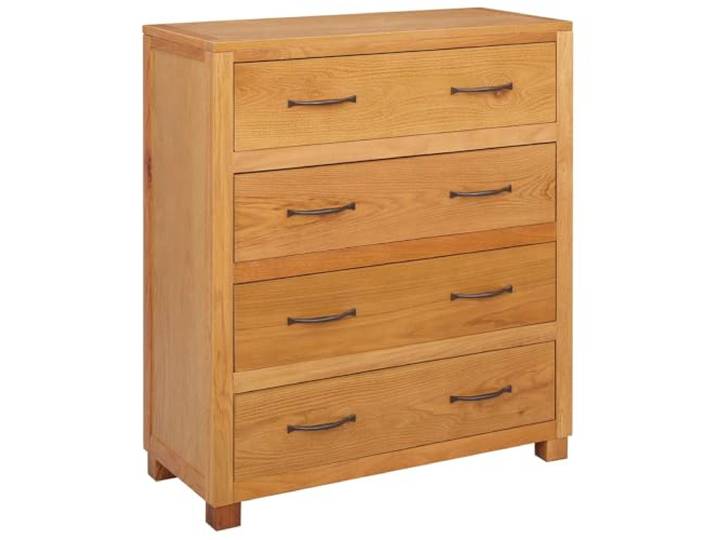 Schubladenschrank Braun 80x35x95 cm Eiche Massivholz Aufbewahrung Massive Eiche Konstruktion, geräumige Schublade, stabiles Anti-Kipp-System, minimalistisches Design, für Wohnzimmer