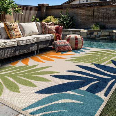 World Rug Gallery Palm Indoor/Outdoor High-Low Area Rug