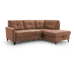sit & more Ecksofa Valona Stoff Gold Kupfer