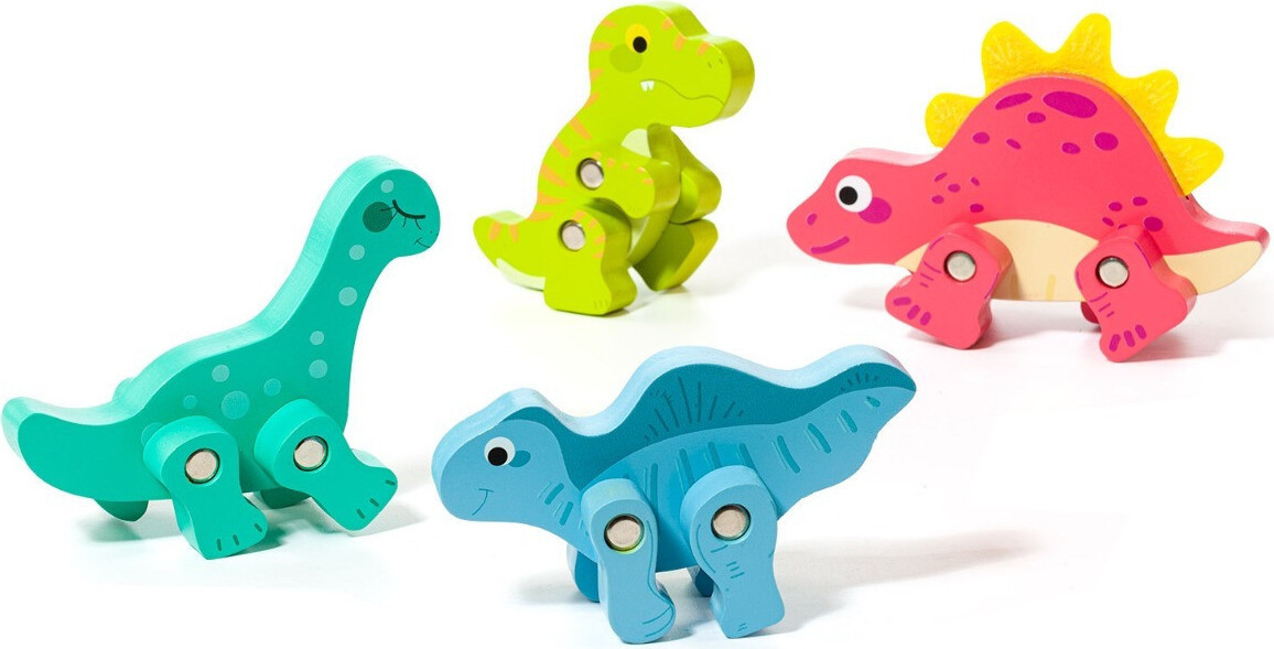 Molto Dinosaurussen-set van hout, meerkleurig