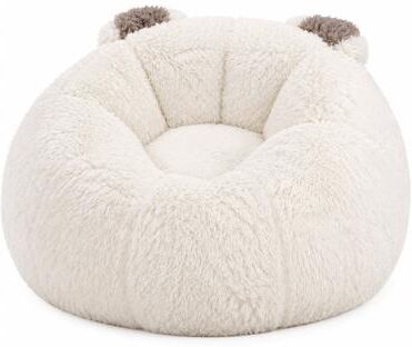 Pamapic Plush Fluffy Bear Shaped Bean Bag Chair Filled Memory Foam