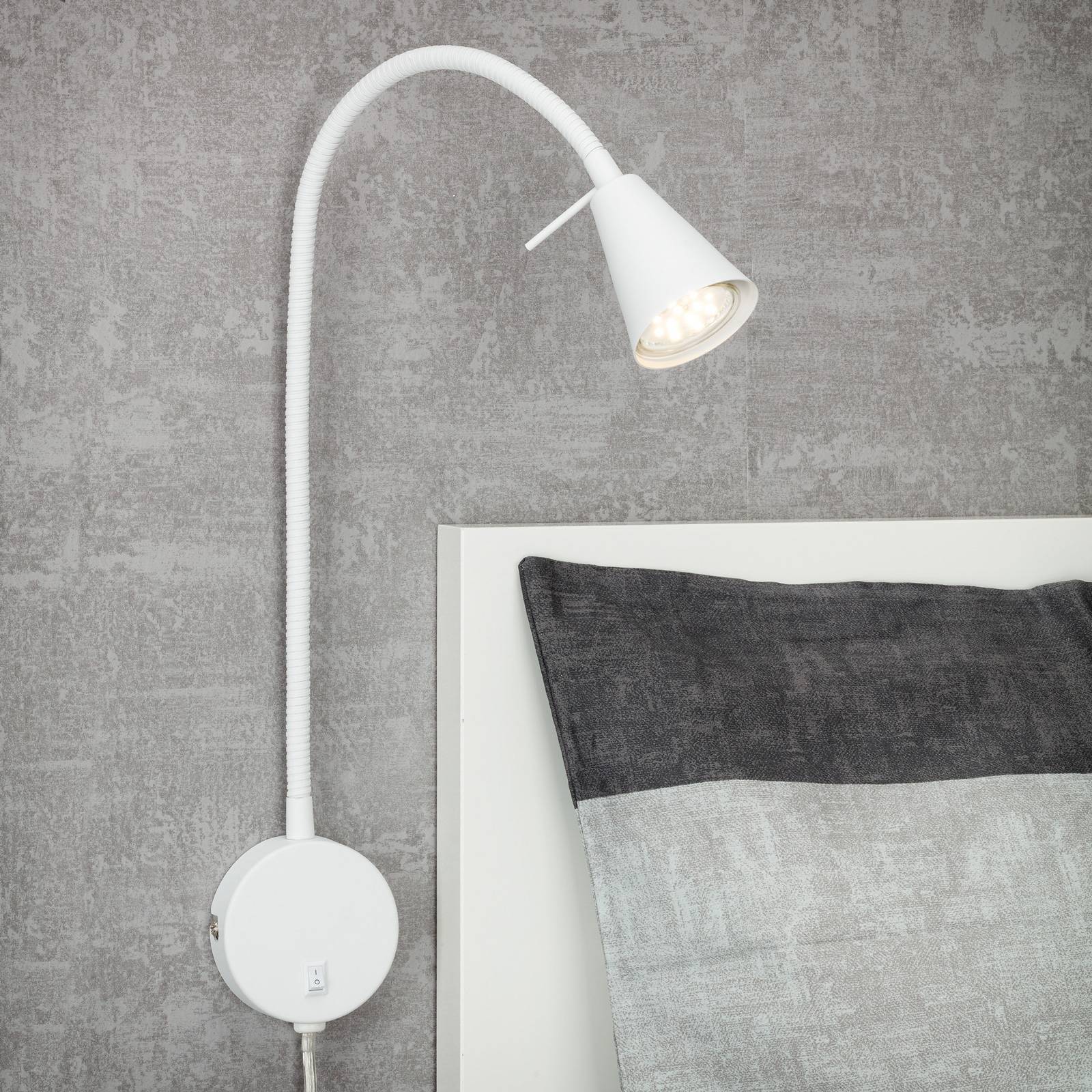 Briloner LED væglampe Tusa, Hvid/opal, Soveværelse, Metal, Moderne