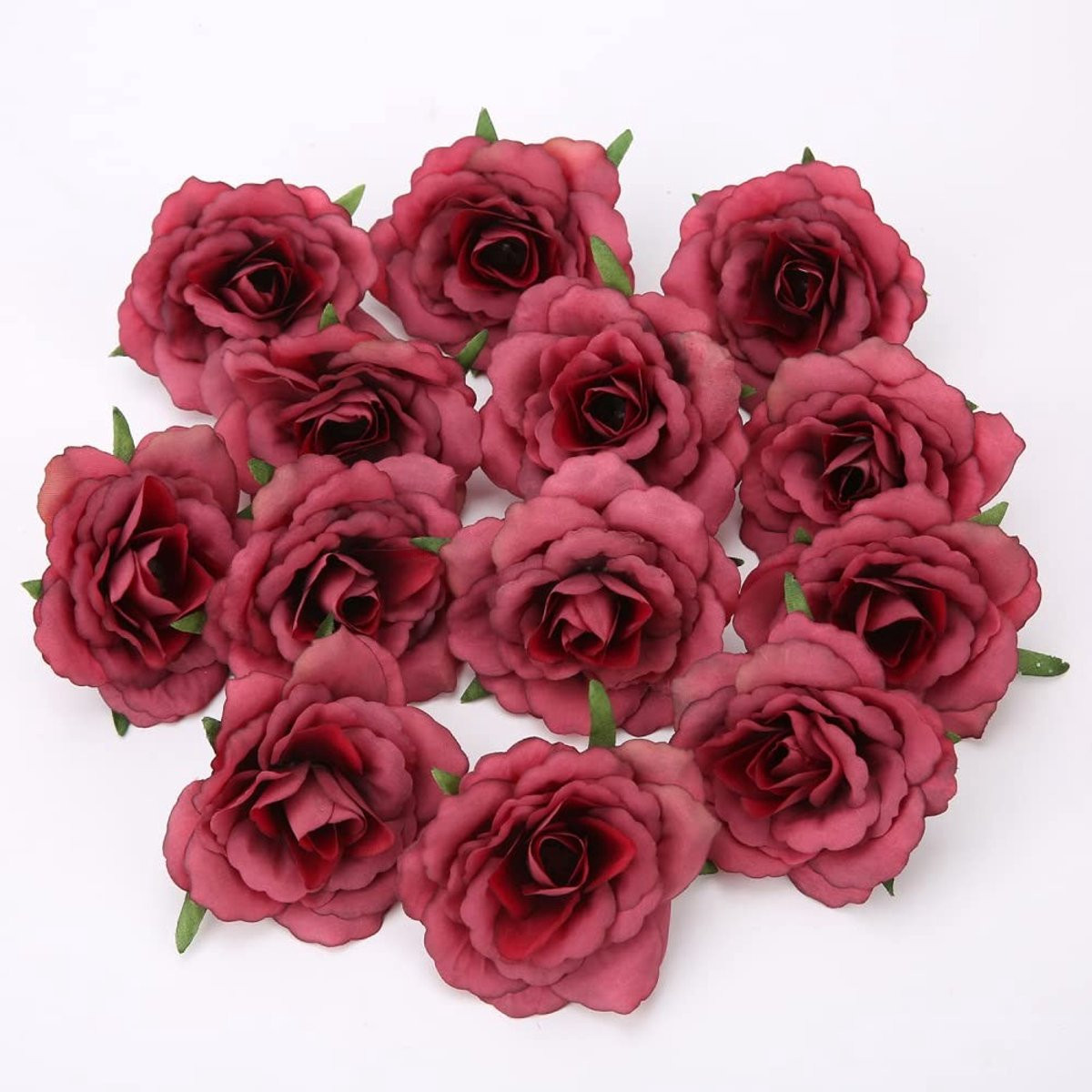 Dailygoods Kunstbloemkoppen 20 stuks Zijde Rozen Diameter: 7-8 cm