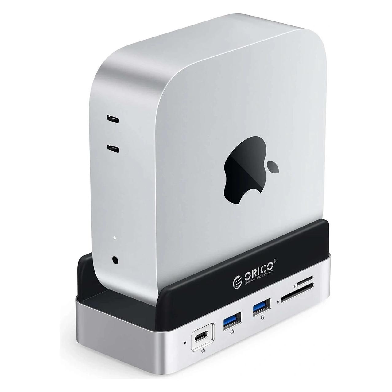 Orico MiniDock 10-in-1 Dockingstation mit SSD-Festplatteneinschub - Silber (USB-C, 10 Ports) (6942227173270)