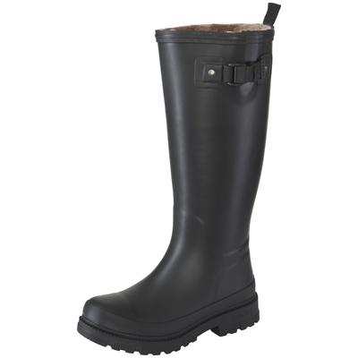 Gummistiefel VERBENAS "LILI FUR SMOOTH", Damen, Gr. 38, Warmfutter, Normalschaft, schwarz, Naturkautschuk, unifarben, Schuhe Gummistiefel, Rainboots, Regenstiefel mit Logo-Schriftzug