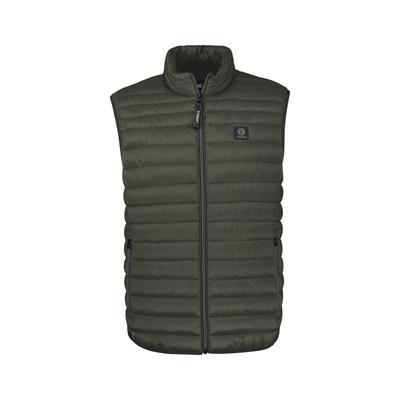 Steppweste LERROS, Herren, Gr. XXL, grün (olive), Web, Obermaterial: 100% Nylon, hüftlang, Westen Steppweste, Seitliche Eingrifftaschen mit Reißverschluss