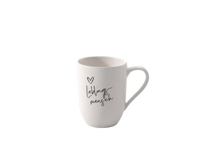 Villeroy & Boch - Statement, Becher mit Henkel, Lieblingsmensch, 280ml, Premium Porzellan, weiß