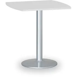 Runder Konferenztisch, Bistrotisch FILIP II, 66x66 cm, graue Metallgestell, weiße