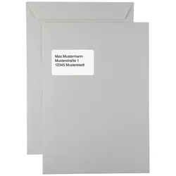 kaenguruh the world of paper Versandtasche DIN C4 grau, mit Fenster