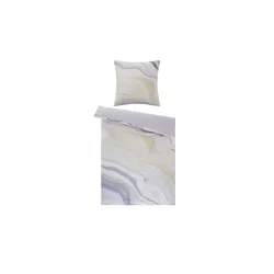 indigo Mako-Satin Wende-Bettwäsche  Marble , Maße (cm): B: 135