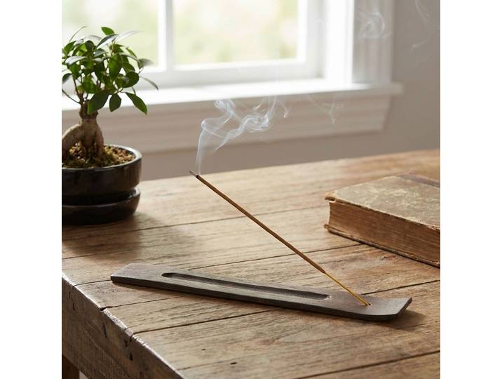 Räucherstäbchenhalter aus Holz, dunkelbraun, 26 cm
