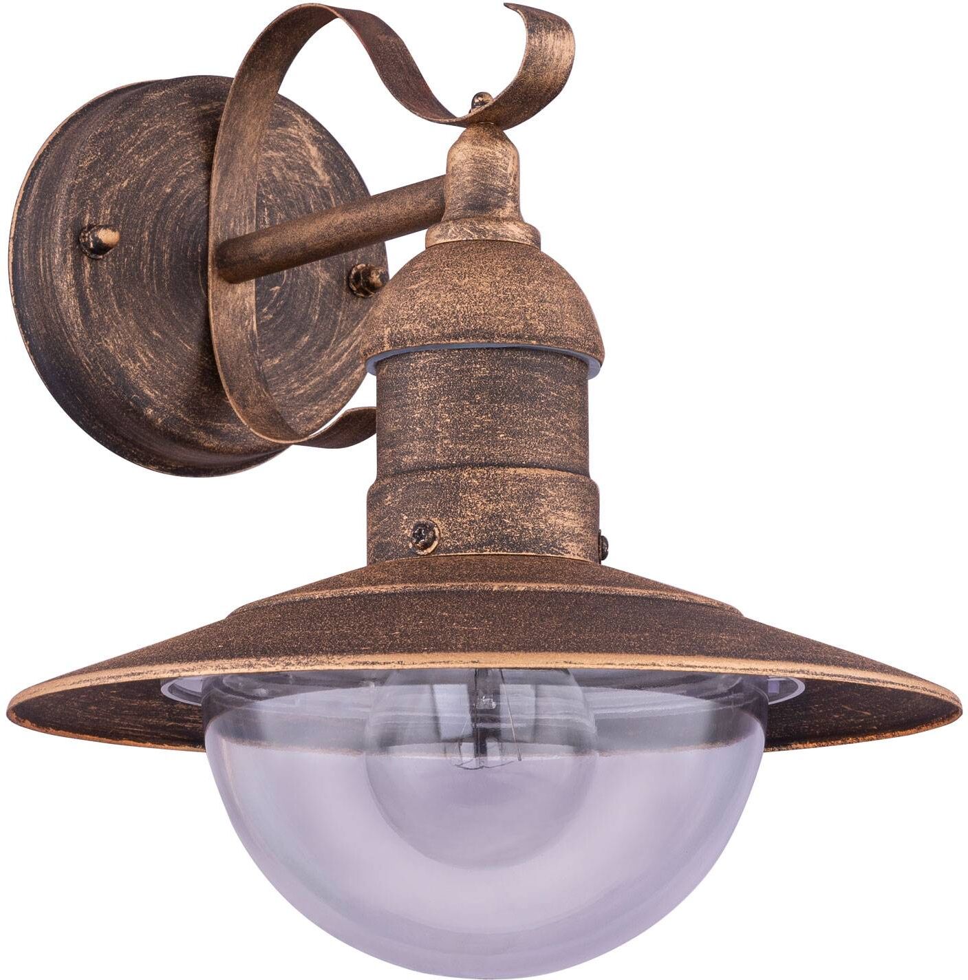 Globo Outdoor Wall Light Linda, dimmable, Brown / rust, metal, Vintage, Outdoor Wall Light