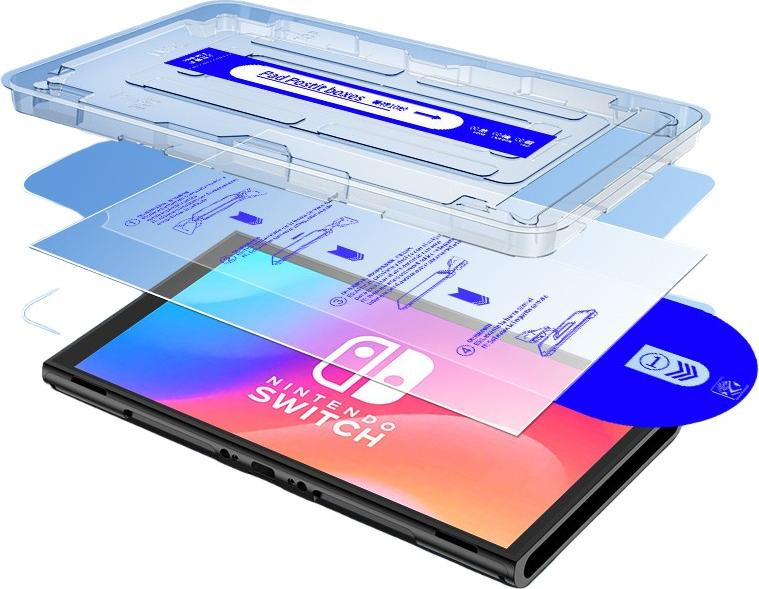 INF HD Screenprotector van gehard glas voor Nintendo Switch 2 met automatische stofverwijdering