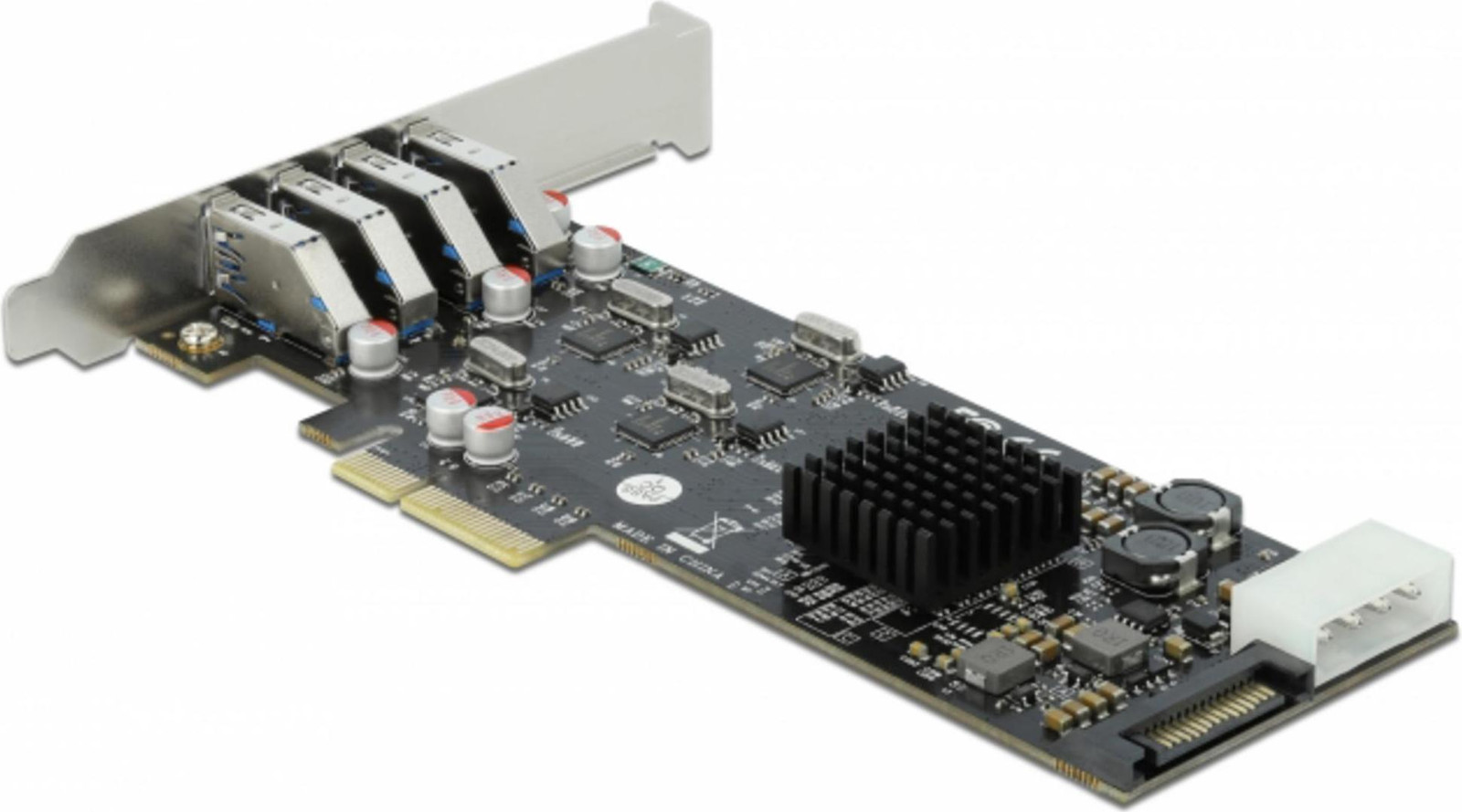 Delock 89008 PCI Express x4 Kaart met 4x Externe SuperSpeed USB Typ-A Poorten