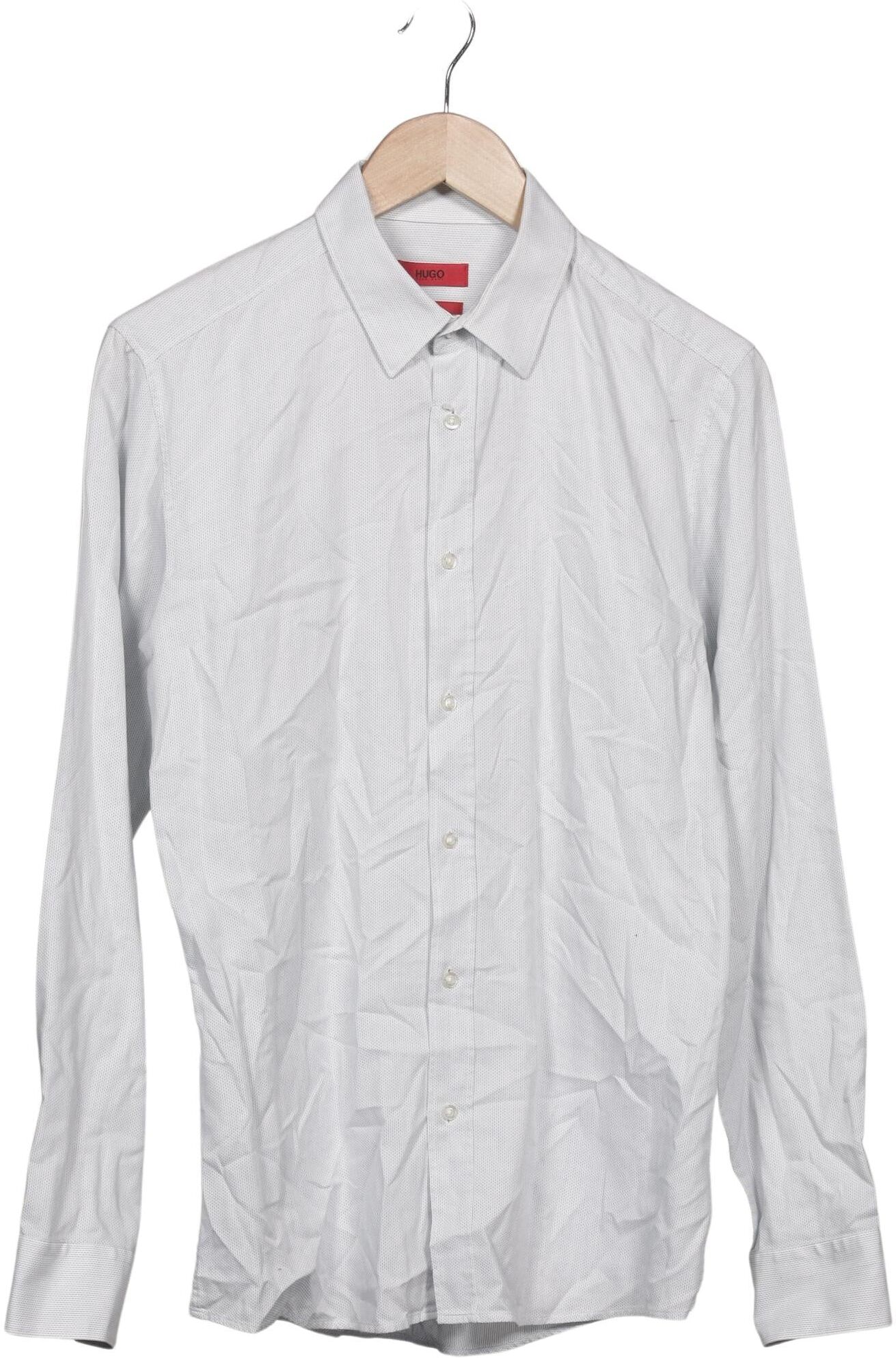 Hugo by Hugo Boss Herren Hemd, Grau, Gr. S, Baumwolle - Second Hand