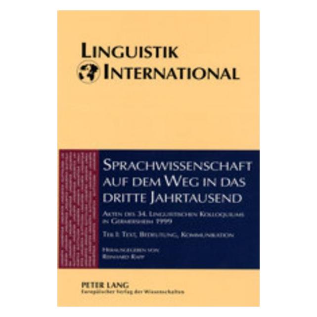 Peter Lang Sprachwissenschaft auf dem Weg in das d (Deutsch) (64886130)