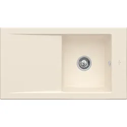 Villeroy & Boch Timeline Einbauspüle 330702FU mit Ablaufgarnitur und Exzenterbetätigung, Ivory