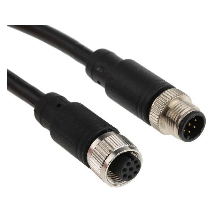 RS PRO M12 male-M12 Female, 8W, 8 Core 2m (8771191)