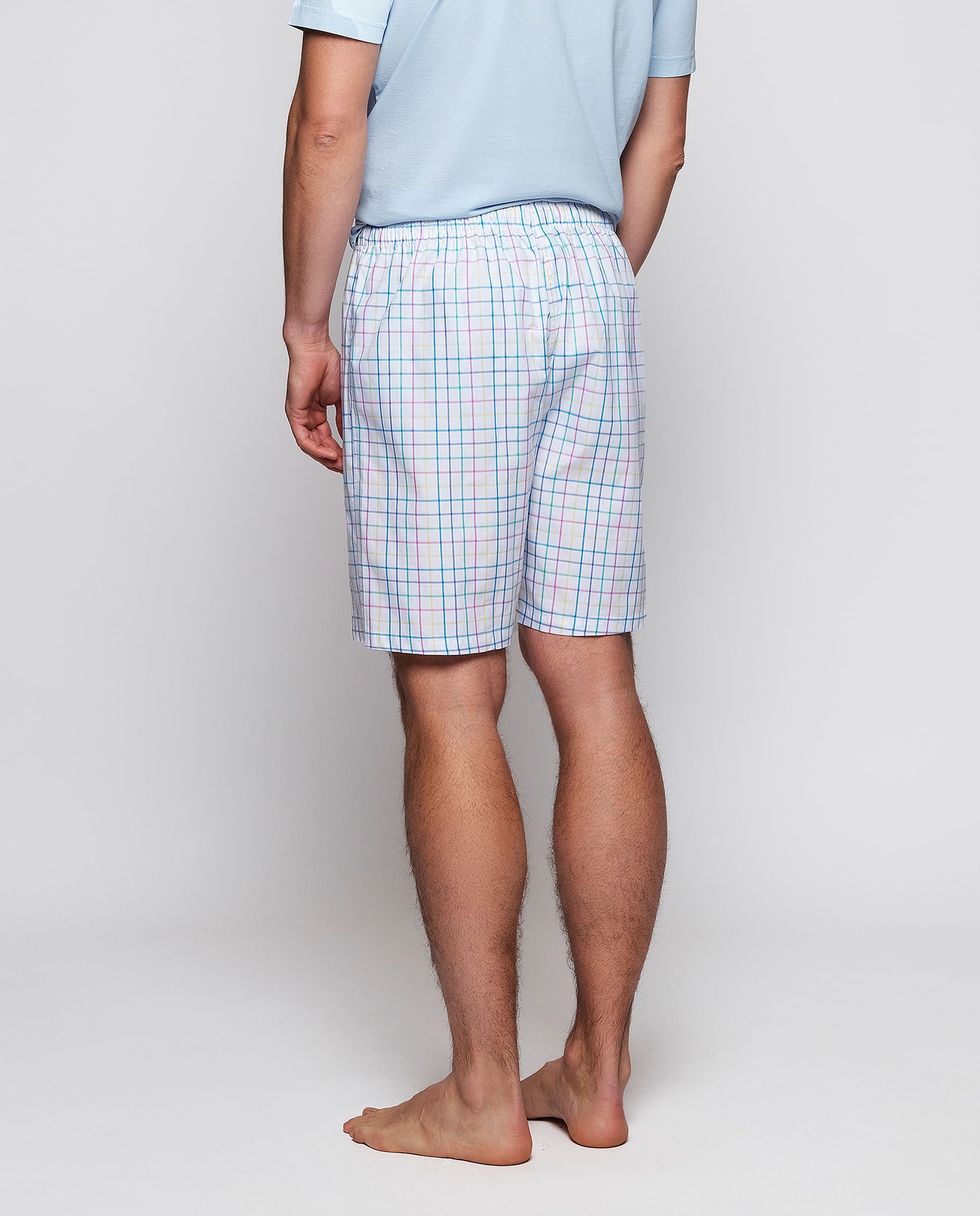 MIRTO Pantalón de pijama corto blanco cuadros multicolor-M /  3 Hombre