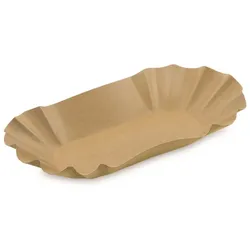 2000x Pappschale, braun, oval, 10x17cm